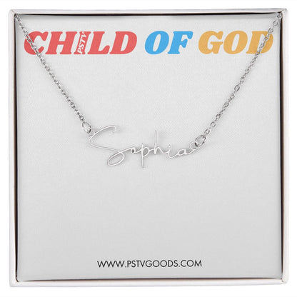 Child of God Signature Style Name Necklace