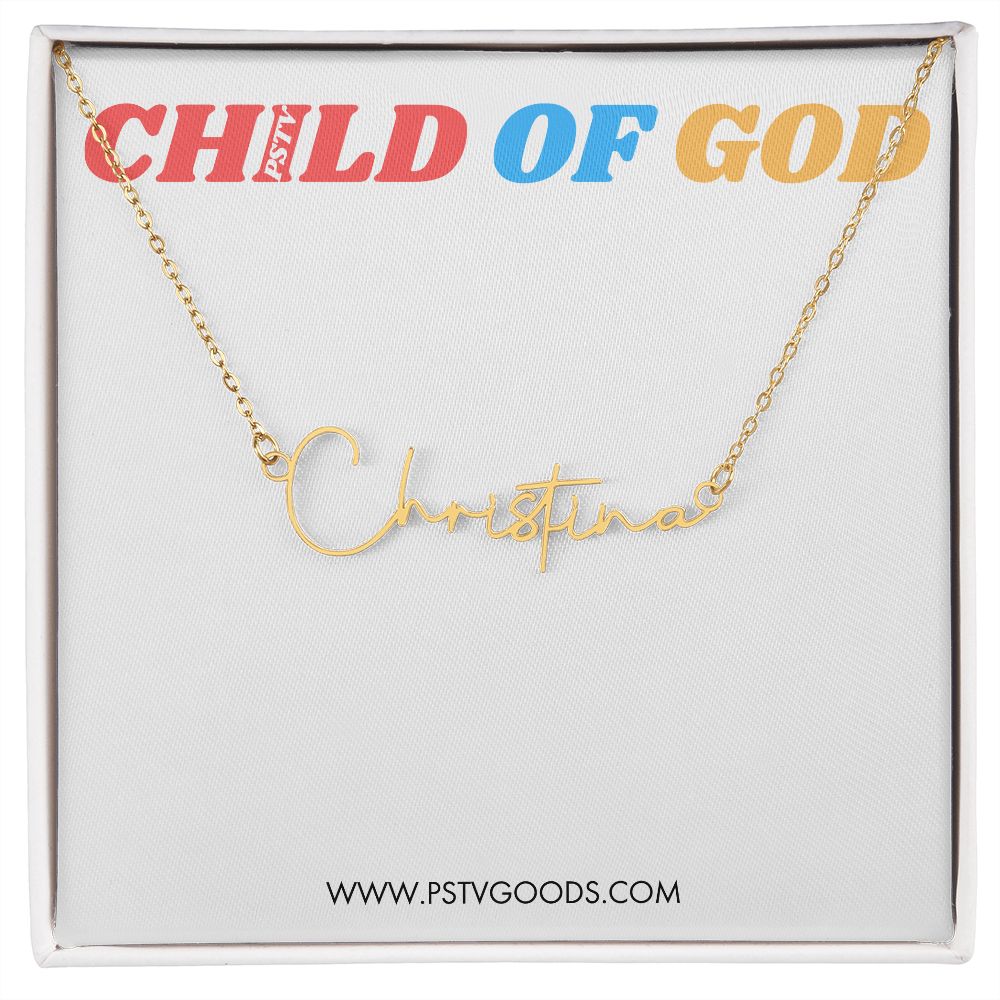 Child of God Signature Style Name Necklace