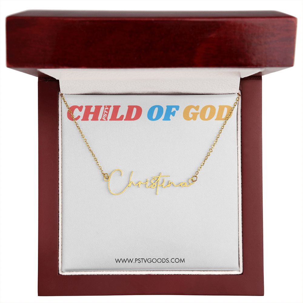 Child of God Signature Style Name Necklace