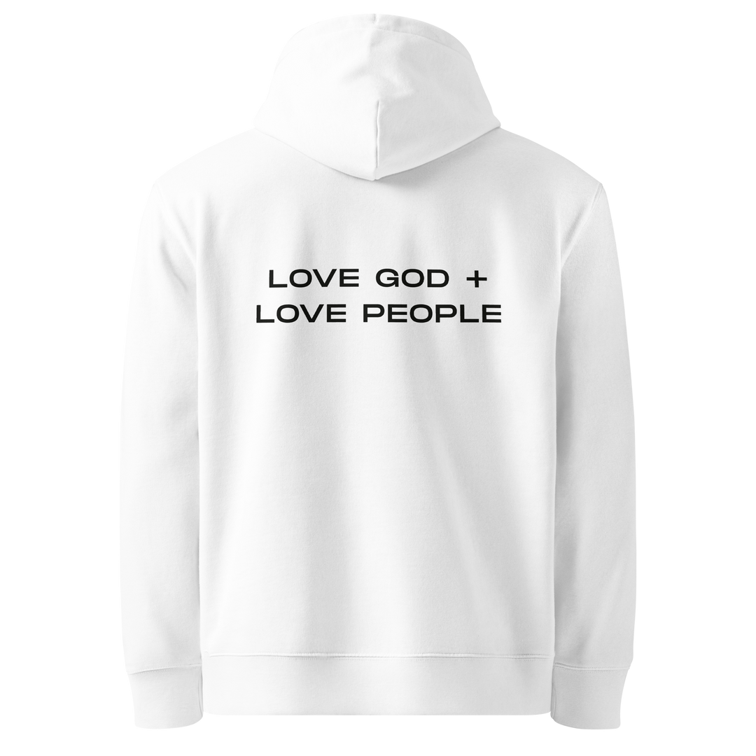 LG | LP Love God, Love People Heavyweight Hoodie | White