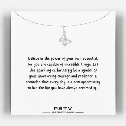 Butterfly CZ Charm Necklace
