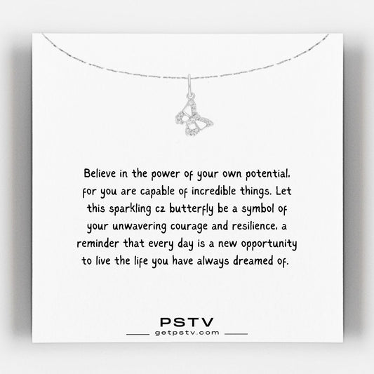 Butterfly CZ Charm Necklace