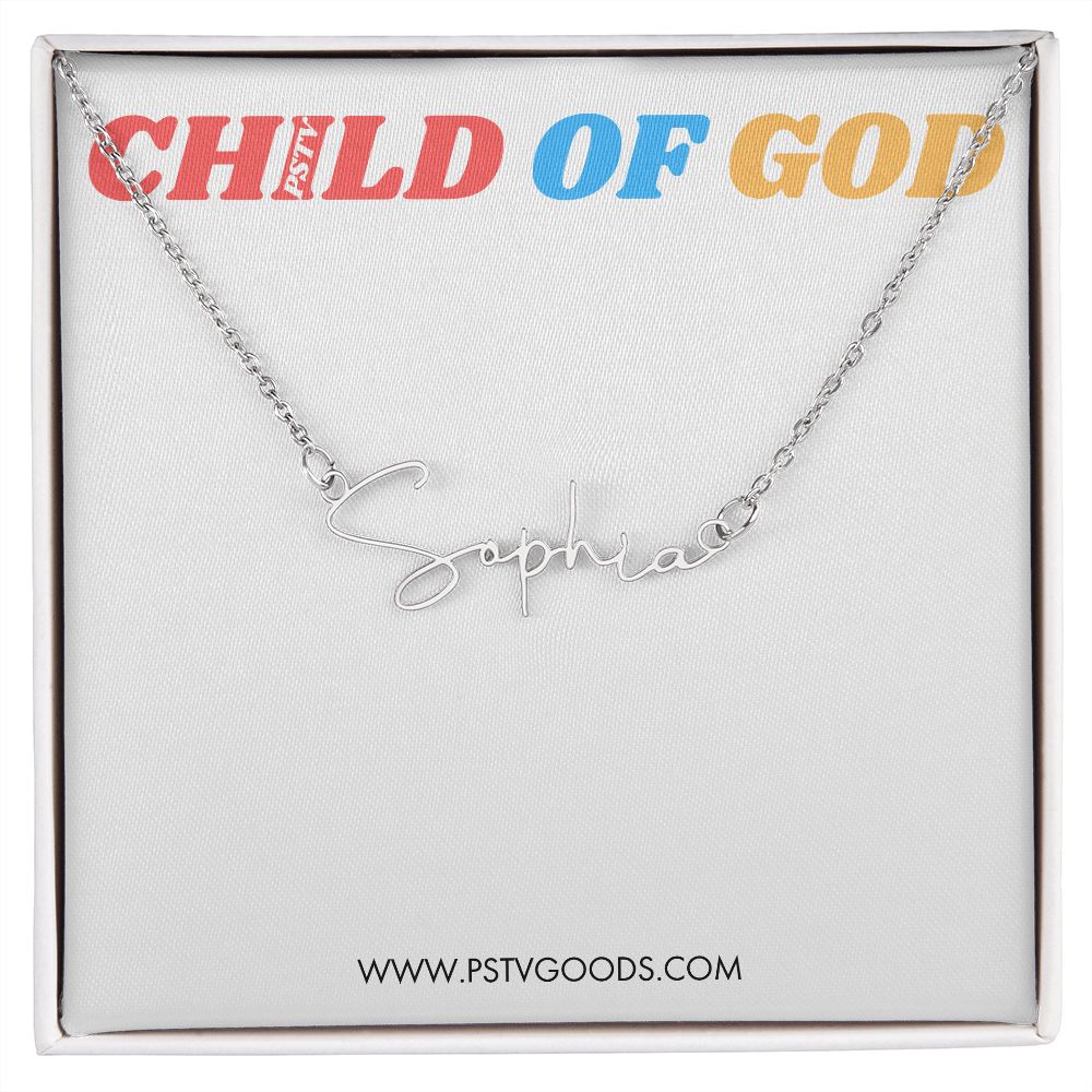 Child of God Signature Style Name Necklace