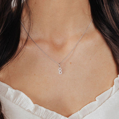 Infinity CZ Charm Necklace